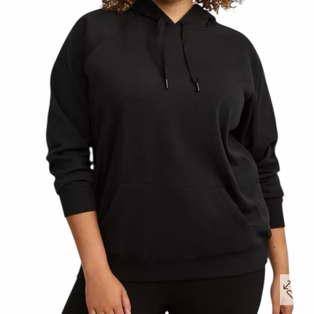 Torrid Black Classic Fit Cozy Fleece Raglan Hoodie 3X